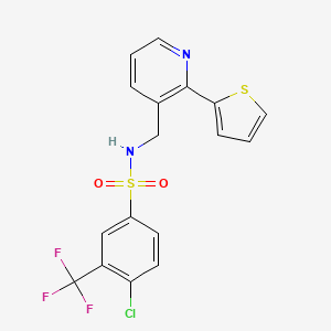 4-chloro-N-((2-(thiophen-2-yl)pyridin-3-yl)methyl)-3-(trifluoromethyl)benzenesulfonamide