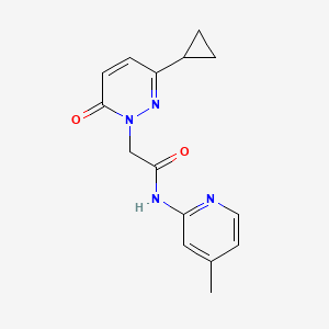molecular formula C15H16N4O2 B2575475 2-(3-cyclopropyl-6-oxopyridazin-1(6H)-yl)-N-(4-methylpyridin-2-yl)acetamide CAS No. 2034367-38-7