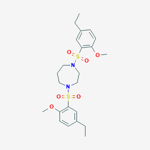 molecular formula C23H32N2O6S2 B257548 1,4-Bis[(5-ethyl-2-methoxyphenyl)sulfonyl]-1,4-diazepane 