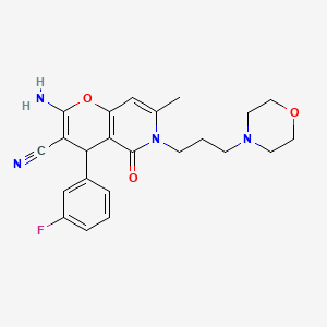 2-amino-4-(3-fluorophenyl)-7-methyl-6-(3-morpholinopropyl)-5-oxo-5,6-dihydro-4H-pyrano[3,2-c]pyridine-3-carbonitrile