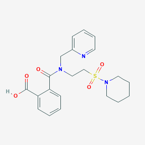 molecular formula C21H25N3O5S B2575499 2-{[[2-(Piperidin-1-ylsulfonyl)ethyl](pyridin-2-ylmethyl)amino]carbonyl}benzoic acid CAS No. 921141-27-7