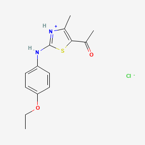 molecular formula C14H17ClN2O2S B2575502 5-Acetyl-2-(4-ethoxyanilino)-4-methyl-1,3-thiazol-3-ium chloride CAS No. 469890-02-6