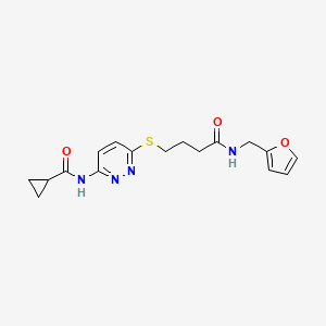N-(6-((4-((furan-2-ylmethyl)amino)-4-oxobutyl)thio)pyridazin-3-yl)cyclopropanecarboxamide