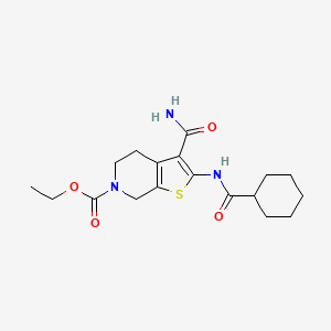 ethyl 3-carbamoyl-2-(cyclohexanecarboxamido)-4,5-dihydrothieno[2,3-c]pyridine-6(7H)-carboxylate