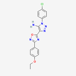 molecular formula C18H15ClN6O2 B2575522 1-(4-chlorophenyl)-4-(3-(4-ethoxyphenyl)-1,2,4-oxadiazol-5-yl)-1H-1,2,3-triazol-5-amine CAS No. 899999-36-1