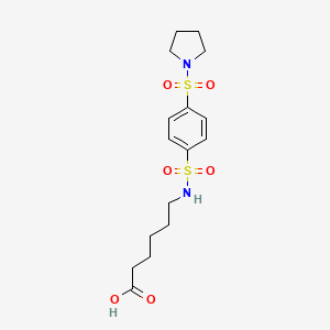 6-({[4-(Pyrrolidin-1-ylsulfonyl)phenyl]sulfonyl}amino)hexanoic acid