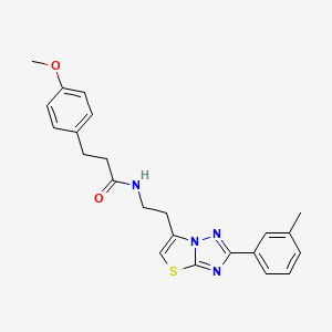 molecular formula C23H24N4O2S B2575527 3-(4-methoxyphenyl)-N-(2-(2-(m-tolyl)thiazolo[3,2-b][1,2,4]triazol-6-yl)ethyl)propanamide CAS No. 894025-41-3