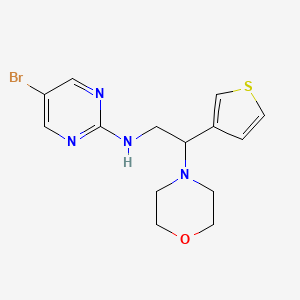 molecular formula C14H17BrN4OS B2575537 5-Bromo-N-(2-morpholin-4-yl-2-thiophen-3-ylethyl)pyrimidin-2-amine CAS No. 2379988-84-6