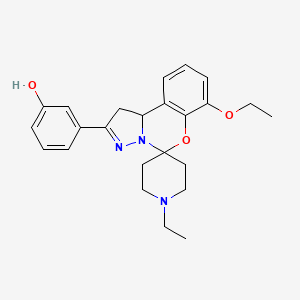 molecular formula C24H29N3O3 B2575541 3-(7-Ethoxy-1'-ethyl-1,10b-dihydrospiro[benzo[e]pyrazolo[1,5-c][1,3]oxazine-5,4'-piperidin]-2-yl)phenol CAS No. 899728-15-5