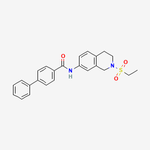 molecular formula C24H24N2O3S B2575549 N-(2-(ethylsulfonyl)-1,2,3,4-tetrahydroisoquinolin-7-yl)-[1,1'-biphenyl]-4-carboxamide CAS No. 954640-53-0