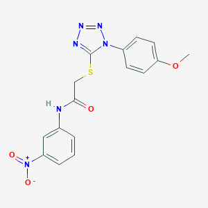 molecular formula C16H14N6O4S B257555 2-{[1-(4-methoxyphenyl)-1H-tetrazol-5-yl]sulfanyl}-N-(3-nitrophenyl)acetamide 