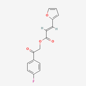 molecular formula C15H11FO4 B2575552 (E)-2-(4-fluorophenyl)-2-oxoethyl 3-(furan-2-yl)acrylate CAS No. 325693-97-8