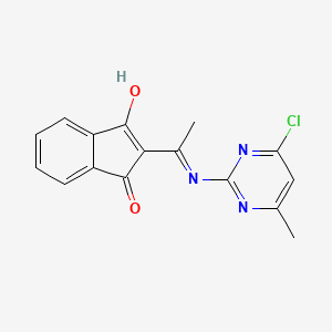 2-(((6-Chloro-4-methylpyrimidin-2-YL)amino)ethylidene)indane-1,3-dione