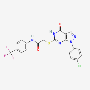 2-((1-(4-chlorophenyl)-4-oxo-4,5-dihydro-1H-pyrazolo[3,4-d]pyrimidin-6-yl)thio)-N-(4-(trifluoromethyl)phenyl)acetamide