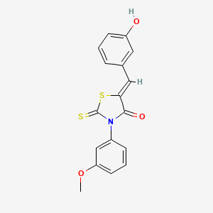 (5Z)-5-[(3-hydroxyphenyl)methylidene]-3-(3-methoxyphenyl)-2-sulfanylidene-1,3-thiazolidin-4-one