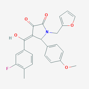 molecular formula C24H20FNO5 B257557 4-(3-fluoro-4-methylbenzoyl)-1-(2-furylmethyl)-3-hydroxy-5-(4-methoxyphenyl)-1,5-dihydro-2H-pyrrol-2-one 