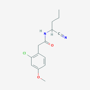 molecular formula C14H17ClN2O2 B2575574 2-(2-Chloro-4-methoxyphenyl)-N-(1-cyanobutyl)acetamide CAS No. 1436326-70-3