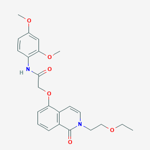 molecular formula C23H26N2O6 B2575578 N-(2,4-dimethoxyphenyl)-2-((2-(2-ethoxyethyl)-1-oxo-1,2-dihydroisoquinolin-5-yl)oxy)acetamide CAS No. 898457-43-7