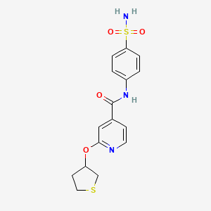 molecular formula C16H17N3O4S2 B2575586 N-(4-磺酰苯基)-2-((四氢噻吩-3-基)氧基)异烟酰胺 CAS No. 2034361-04-9