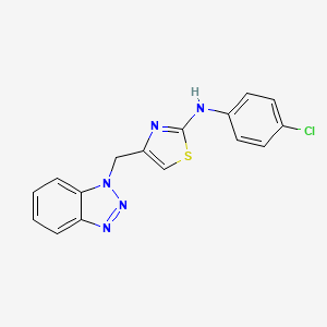 molecular formula C16H12ClN5S B2575588 4-(benzotriazol-1-ylmethyl)-N-(4-chlorophenyl)-1,3-thiazol-2-amine CAS No. 305851-15-4