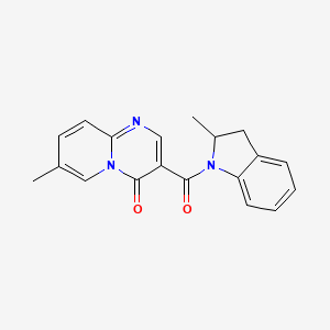 molecular formula C19H17N3O2 B2575598 7-methyl-3-(2-methylindoline-1-carbonyl)-4H-pyrido[1,2-a]pyrimidin-4-one CAS No. 877650-37-8