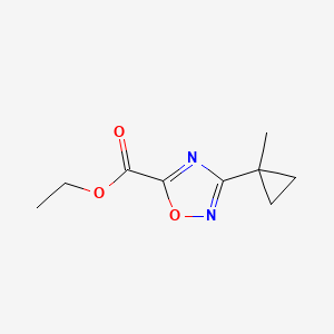 molecular formula C9H12N2O3 B2575603 Ethyl 3-(1-methylcyclopropyl)-1,2,4-oxadiazole-5-carboxylate CAS No. 1533749-69-7