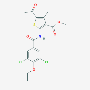 molecular formula C18H17Cl2NO5S B257562 Methyl 5-acetyl-2-[(3,5-dichloro-4-ethoxybenzoyl)amino]-4-methyl-3-thiophenecarboxylate 