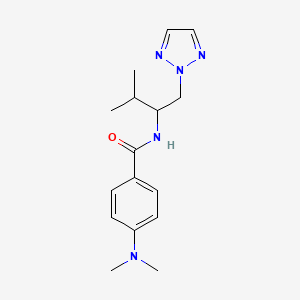 molecular formula C16H23N5O B2575621 4-(dimethylamino)-N-(3-methyl-1-(2H-1,2,3-triazol-2-yl)butan-2-yl)benzamide CAS No. 2034254-40-3