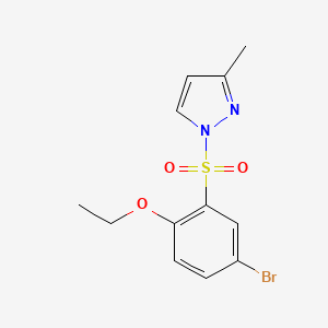 molecular formula C12H13BrN2O3S B2575623 1-[(5-bromo-2-ethoxyphenyl)sulfonyl]-3-methyl-1H-pyrazole CAS No. 957479-67-3