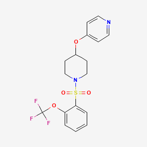 molecular formula C17H17F3N2O4S B2575624 4-((1-((2-(Trifluoromethoxy)phenyl)sulfonyl)piperidin-4-yl)oxy)pyridine CAS No. 2034329-90-1