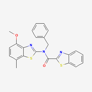 molecular formula C24H19N3O2S2 B2575631 N-benzyl-N-(4-methoxy-7-methylbenzo[d]thiazol-2-yl)benzo[d]thiazole-2-carboxamide CAS No. 922629-54-7