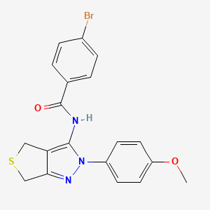 molecular formula C19H16BrN3O2S B2575650 4-bromo-N-[2-(4-methoxyphenyl)-4,6-dihydrothieno[3,4-c]pyrazol-3-yl]benzamide CAS No. 392253-49-5
