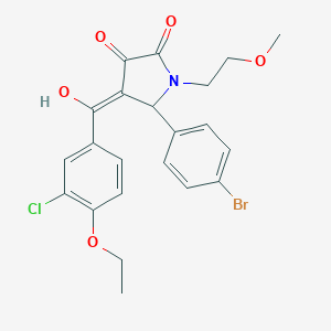 molecular formula C22H21BrClNO5 B257566 5-(4-bromophenyl)-4-[(3-chloro-4-ethoxyphenyl)carbonyl]-3-hydroxy-1-(2-methoxyethyl)-1,5-dihydro-2H-pyrrol-2-one 