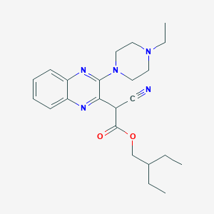 molecular formula C23H31N5O2 B2575662 2-乙基丁基 2-氰基-2-[3-(4-乙基哌嗪-1-基)喹喔啉-2-基]乙酸酯 CAS No. 578733-78-5