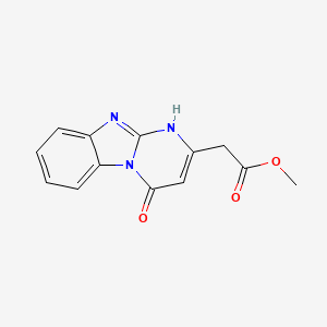molecular formula C13H11N3O3 B2575669 Methyl (4-oxo-1,4-dihydropyrimido[1,2-a]benzimidazol-2-yl)acetate CAS No. 879616-49-6