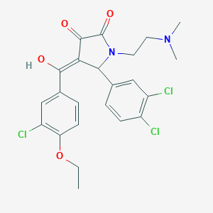 molecular formula C23H23Cl3N2O4 B257567 4-[(3-chloro-4-ethoxyphenyl)carbonyl]-5-(3,4-dichlorophenyl)-1-[2-(dimethylamino)ethyl]-3-hydroxy-1,5-dihydro-2H-pyrrol-2-one 