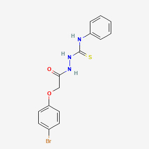 molecular formula C15H14BrN3O2S B2575671 2-(4-Bromophenoxy)-N-(((phenylamino)thioxomethyl)amino)ethanamide CAS No. 406190-67-8