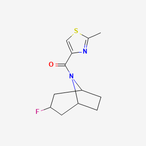 molecular formula C12H15FN2OS B2575676 (3-Fluoro-8-azabicyclo[3.2.1]octan-8-yl)-(2-methyl-1,3-thiazol-4-yl)methanone CAS No. 2319804-49-2