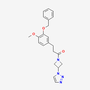 molecular formula C22H24N4O3 B2575680 1-(3-(1H-1,2,3-triazol-1-yl)azetidin-1-yl)-3-(3-(benzyloxy)-4-methoxyphenyl)propan-1-one CAS No. 2034288-60-1