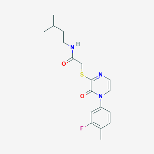2-((4-(3-fluoro-4-methylphenyl)-3-oxo-3,4-dihydropyrazin-2-yl)thio)-N-isopentylacetamide