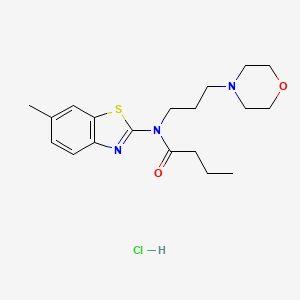 molecular formula C19H28ClN3O2S B2575685 N-(6-methylbenzo[d]thiazol-2-yl)-N-(3-morpholinopropyl)butyramide hydrochloride CAS No. 1215461-38-3
