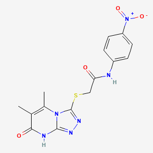 2-((5,6-dimethyl-7-oxo-7,8-dihydro-[1,2,4]triazolo[4,3-a]pyrimidin-3-yl)thio)-N-(4-nitrophenyl)acetamide