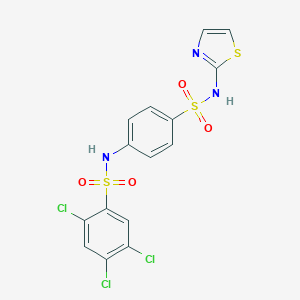 molecular formula C15H10Cl3N3O4S3 B257569 2,4,5-trichloro-N-[4-(1,3-thiazol-2-ylsulfamoyl)phenyl]benzenesulfonamide 