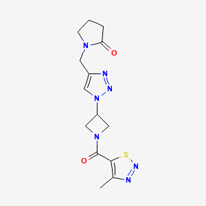 1-((1-(1-(4-methyl-1,2,3-thiadiazole-5-carbonyl)azetidin-3-yl)-1H-1,2,3-triazol-4-yl)methyl)pyrrolidin-2-one
