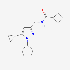 N-((1-cyclopentyl-5-cyclopropyl-1H-pyrazol-3-yl)methyl)cyclobutanecarboxamide