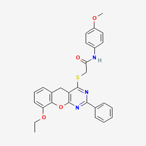 2-((9-ethoxy-2-phenyl-5H-chromeno[2,3-d]pyrimidin-4-yl)thio)-N-(4-methoxyphenyl)acetamide