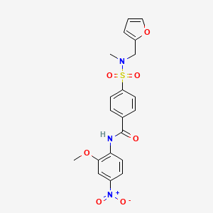 molecular formula C20H19N3O7S B2575706 4-(N-(furan-2-ylmethyl)-N-methylsulfamoyl)-N-(2-methoxy-4-nitrophenyl)benzamide CAS No. 899735-25-2