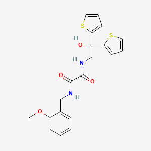 molecular formula C20H20N2O4S2 B2575710 N1-(2-hydroxy-2,2-di(thiophen-2-yl)ethyl)-N2-(2-methoxybenzyl)oxalamide CAS No. 2034585-37-8