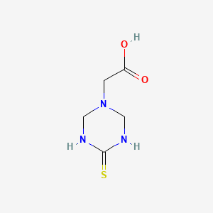 molecular formula C5H9N3O2S B2575713 (4-Thioxo-[1,3,5]triazinan-1-yl)-acetic acid CAS No. 89417-94-7