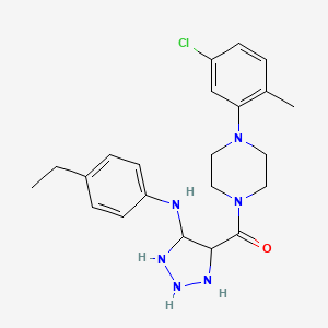 molecular formula C22H25ClN6O B2575718 4-[4-(5-クロロ-2-メチルフェニル)ピペラジン-1-カルボニル]-N-(4-エチルフェニル)-1H-1,2,3-トリアゾール-5-アミン CAS No. 1291837-11-0